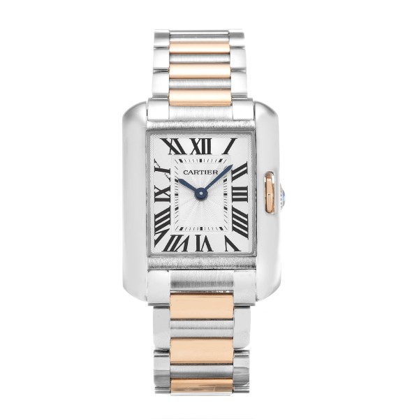 UK Steel & Rose Gold Cartier Replica Tank Anglaise W5310036-23 MM
