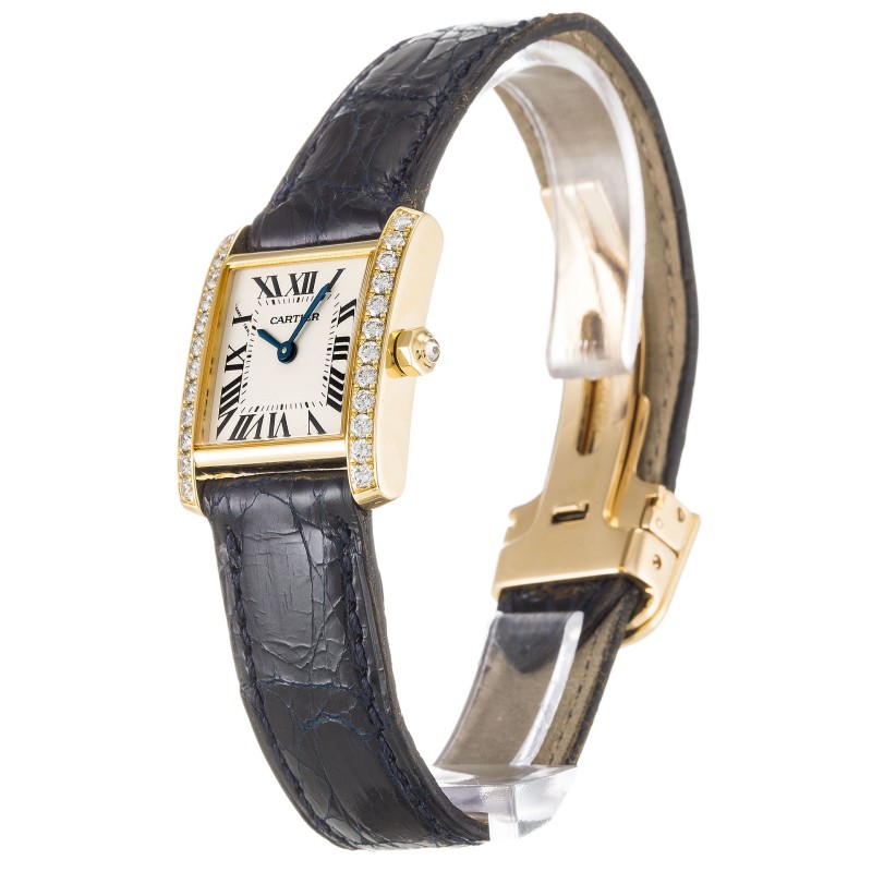 UK Yellow Gold set with Diamonds Cartier Replica Tank Francaise WE100131-22 MM
